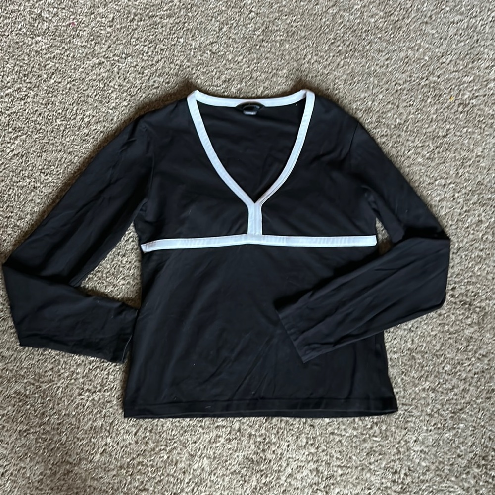 black & white blouse